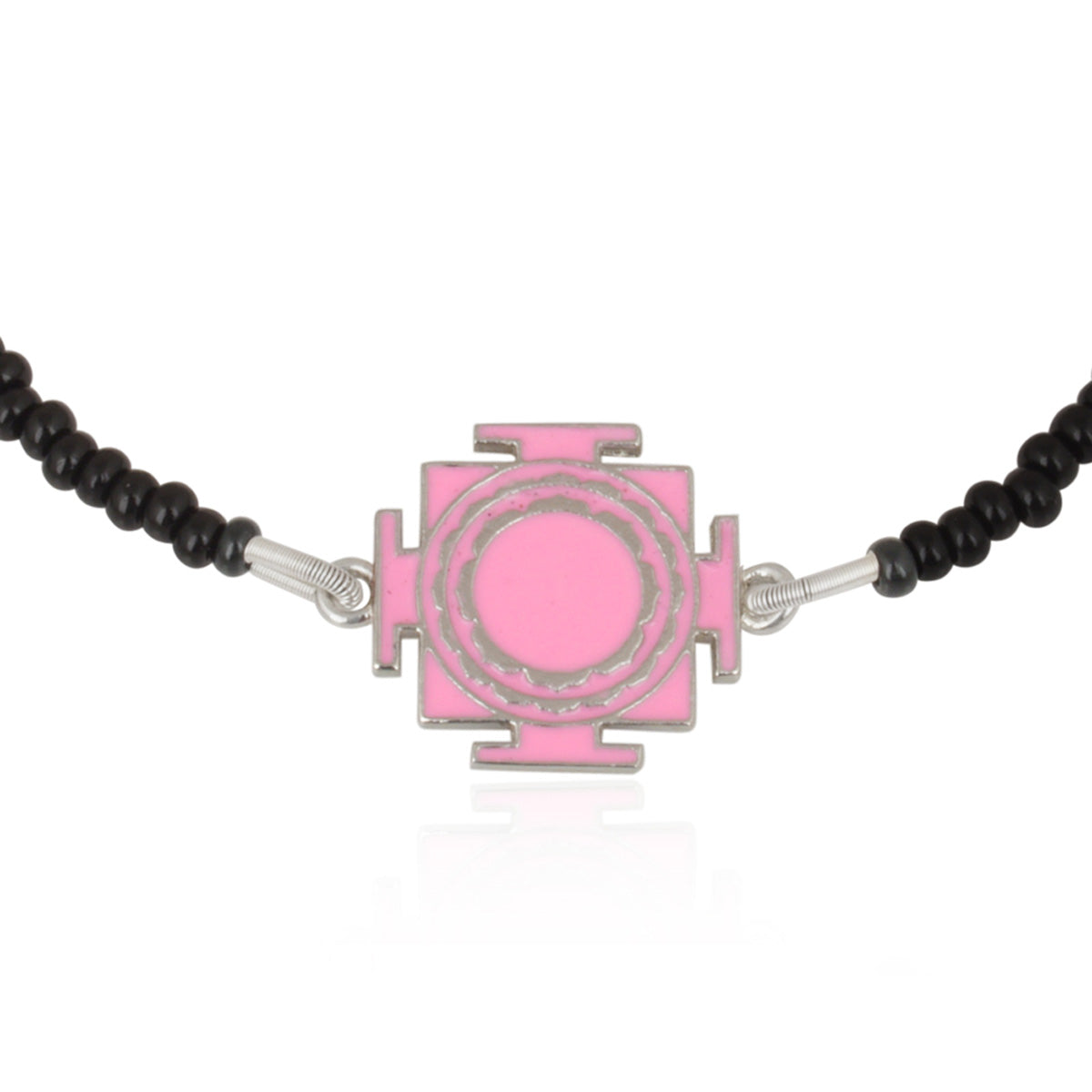 925 Sterling Silver Pink Laxmi Yantra Nazariya For Kids