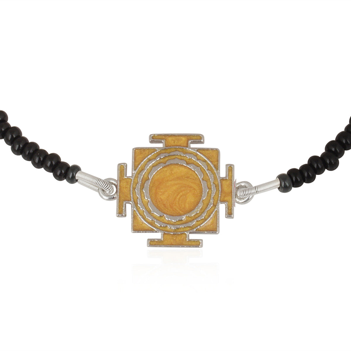 925 Sterling Silver Yellow Laxmi Yantra Nazariya For Kids