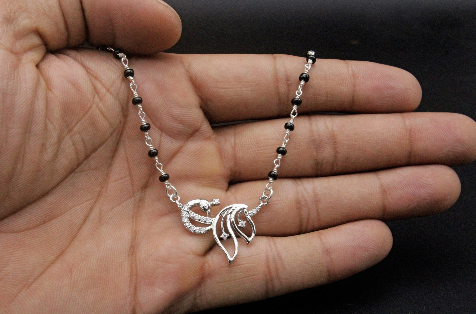 925 Sterling Silver Pecock Mangalsutra For Women