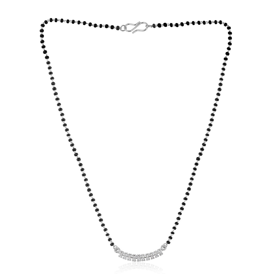 925 Sterling Silver Studded Curved Shape Mangalsutra For Women