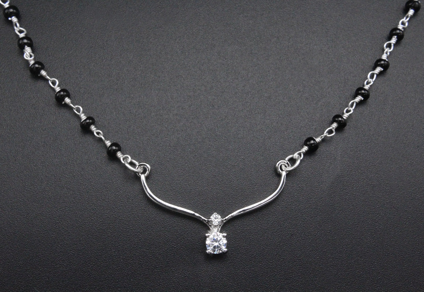 925 Sterling Silver Drop Mangalsutra Mangalsutra For Women