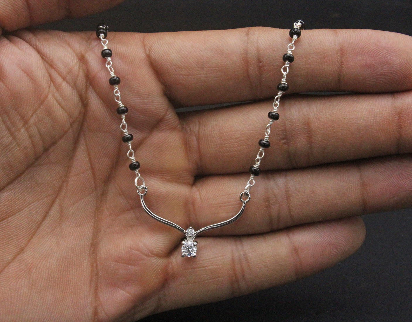 925 Sterling Silver Drop Mangalsutra Mangalsutra For Women