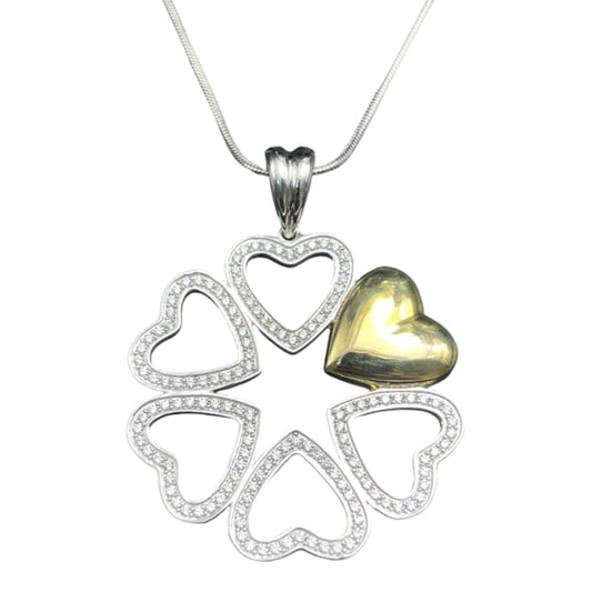 925 Sterling Silver Silver Heart Shape Pendant For Girls and Women