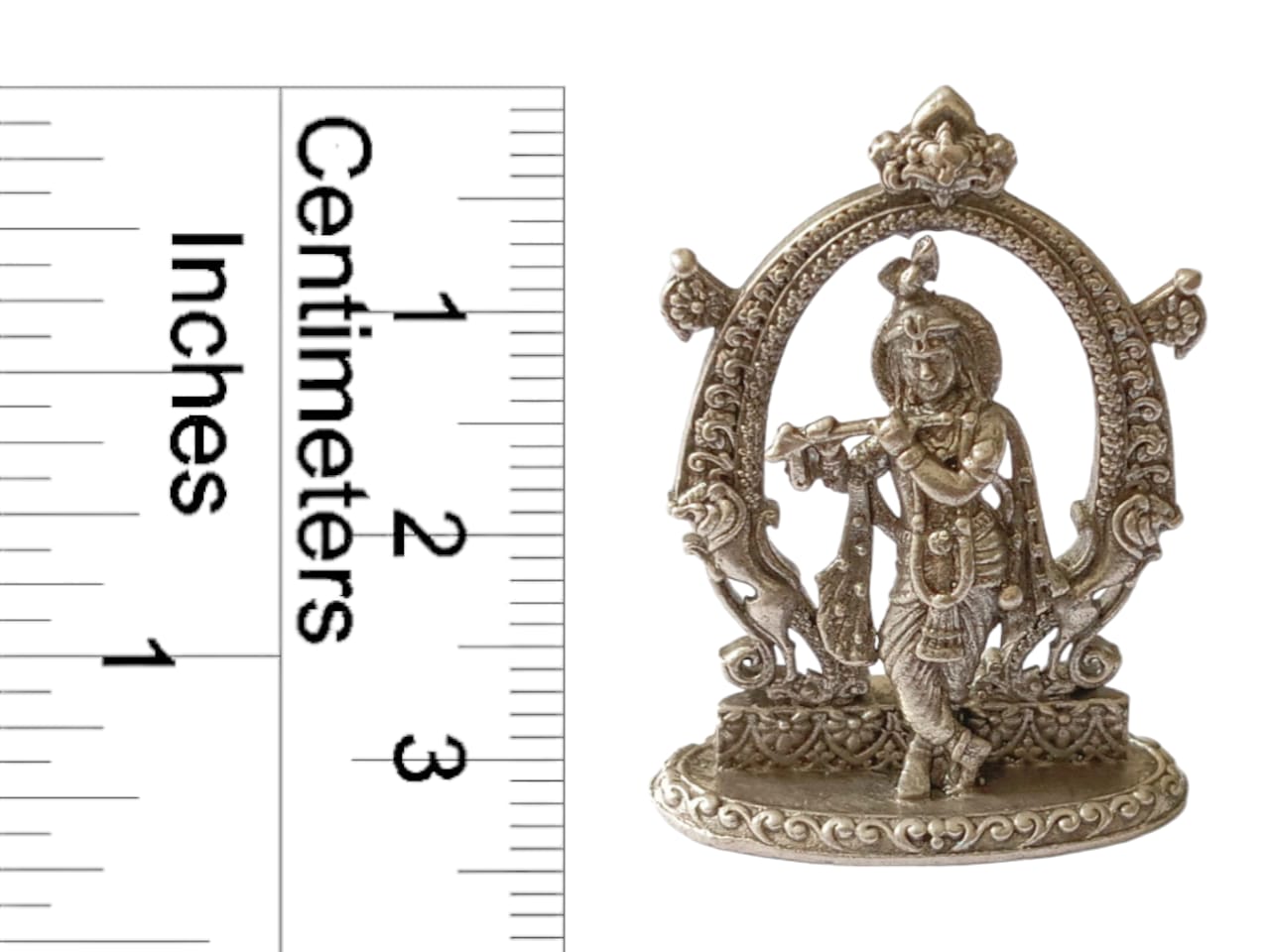 925 Sterling Silver Oxidised Krishna Ji Idol