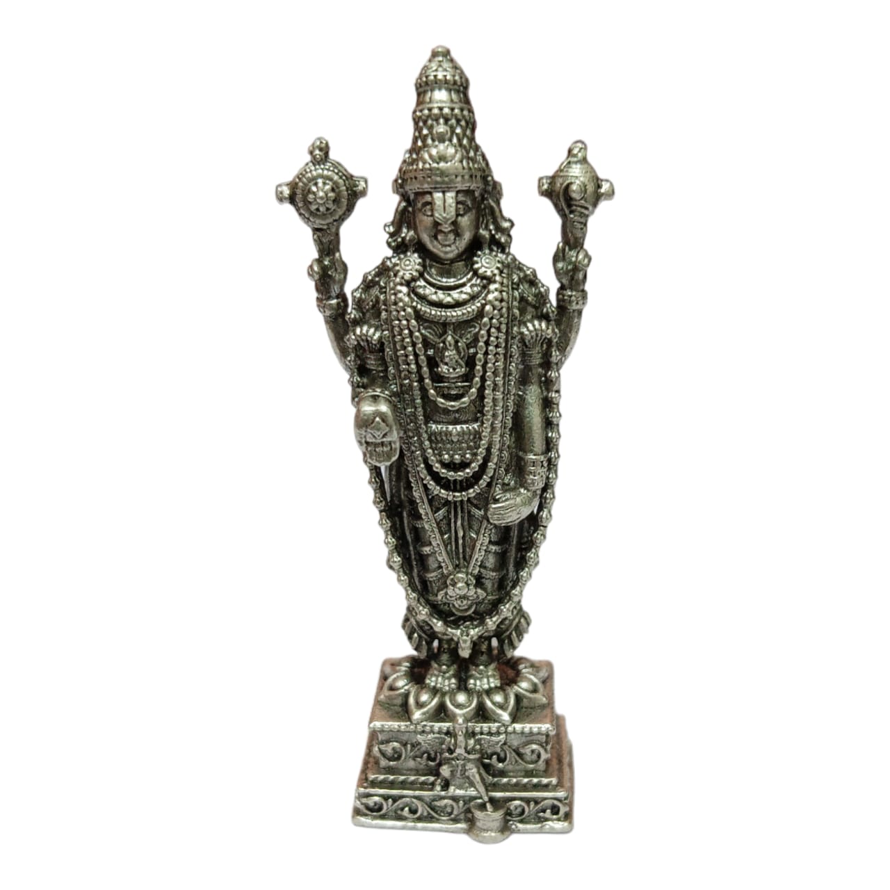 925 Sterling Silver Oxidised Vishnu Bhagwan Idol