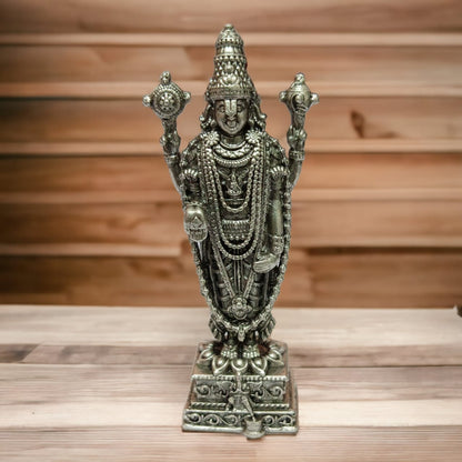 925 Sterling Silver Oxidised Vishnu Bhagwan Idol