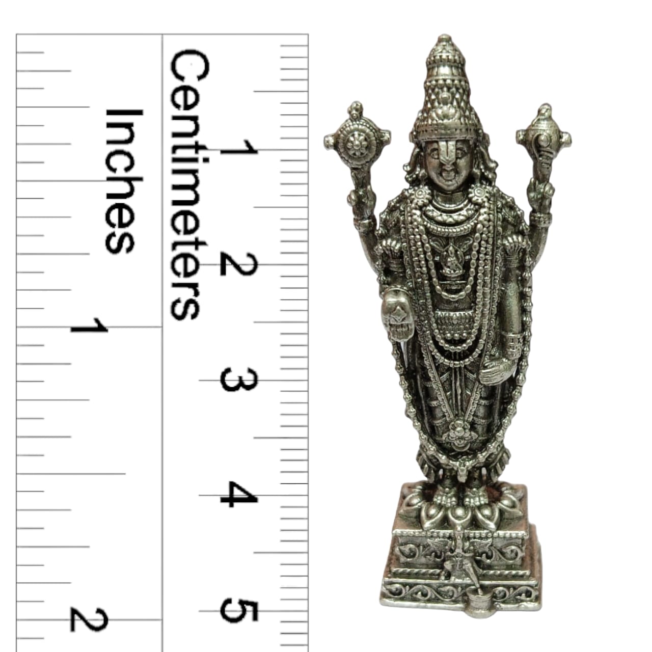 925 Sterling Silver Oxidised Vishnu Bhagwan Idol