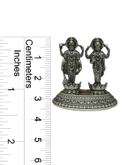 925 Sterling Silver Lord Vishnu Laxmi Ji Idol