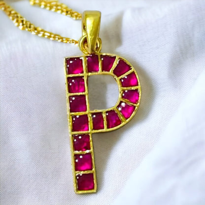 925 Sterling Silver P Alphabet Pendant For Girls And Women