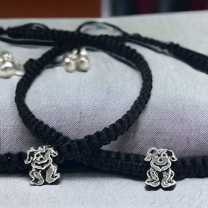 Silver Doggy Charm Design Anklet (Single)