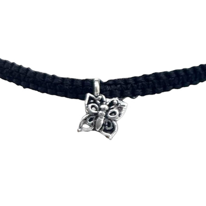 Silver Butterfly Charm Design Anklet (Single)