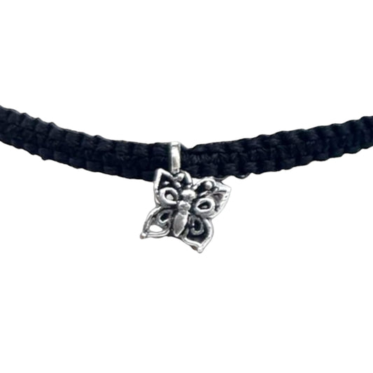 Silver Butterfly Charm Design Anklet (Single)