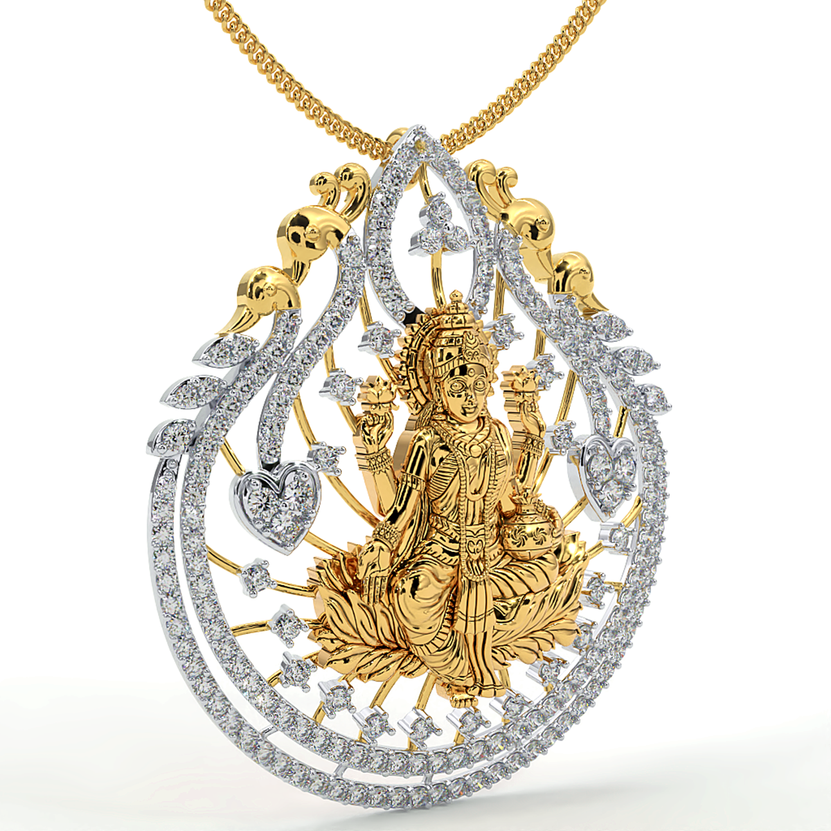 925 Sterling Silver Laxmi Ji Pendant For Girls And Women