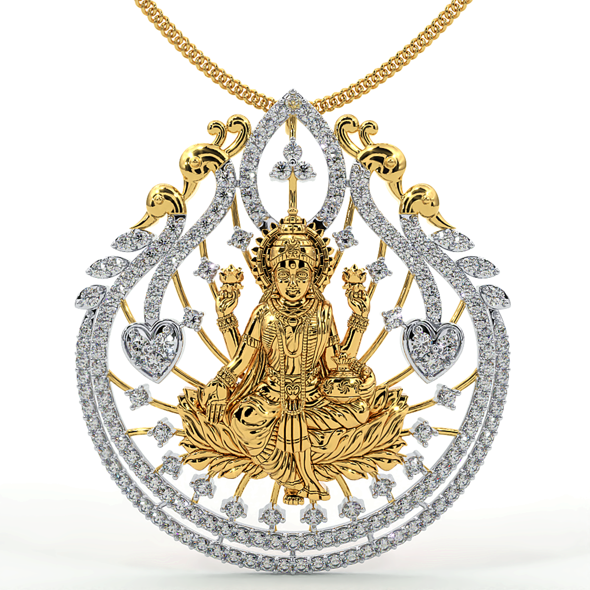 925 Sterling Silver Laxmi Ji Pendant For Girls And Women