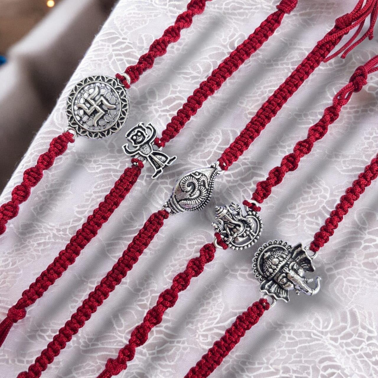 Set Of Five Different Rakhi Designs