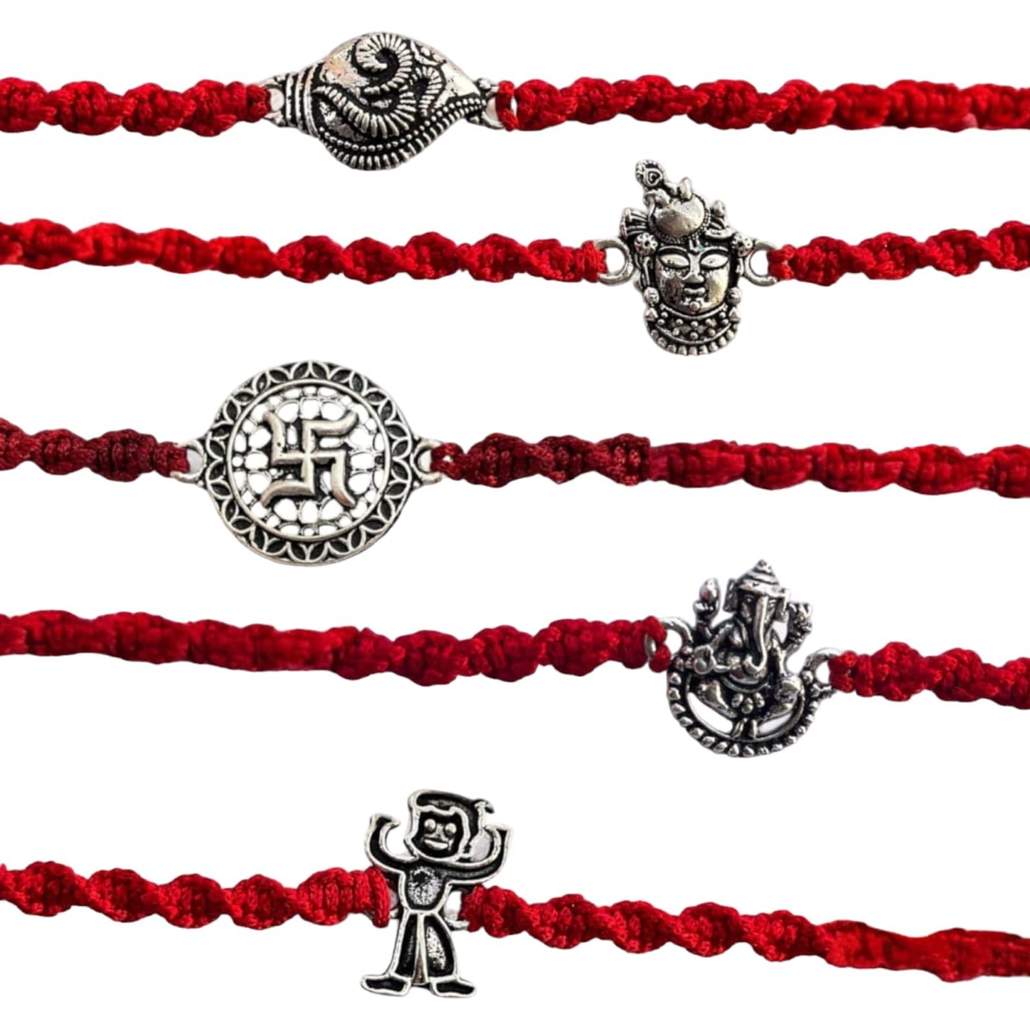 Set Of Five Different Rakhi Designs