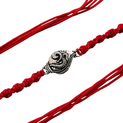 925 Sterling Silver Oxidised Om Shank Rakhi For Brother