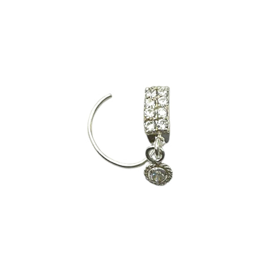 Stones Studded Curved Bar Nose Pin