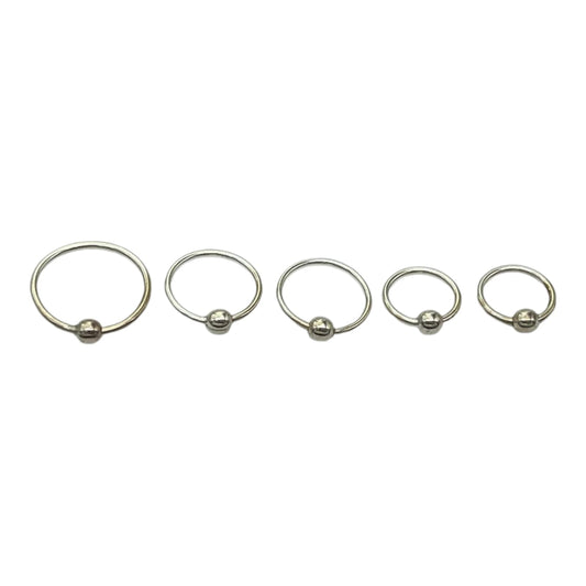 Medium Single Ball in Centre Design Nose Ring Set of 5