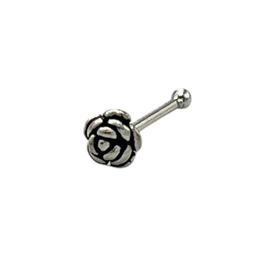 Silver Rose Nose Pin