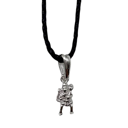 Silver Hanuman Ji Pendant With Black Thread