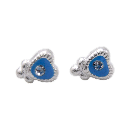 Sky Blue Color Heart Shape Earring For Kids Girls