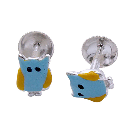 Owl With Yellow Wings Earring For Kids Girls