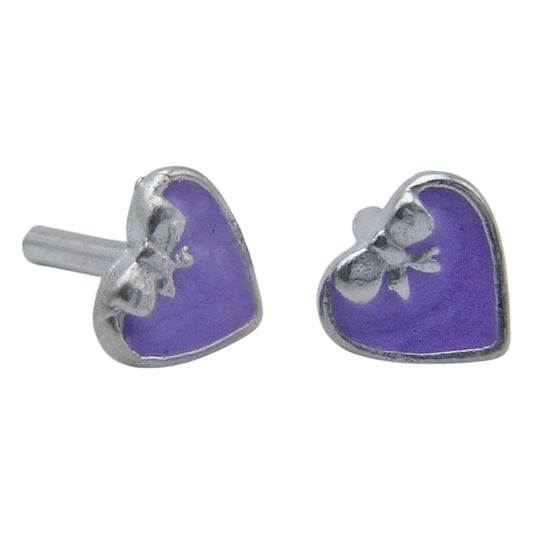 Enamel Heart Shape With Knot Earring For Kids Girls