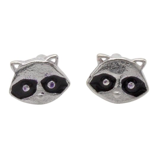 Black Eyes Raccoon Face Earring For Kids Girls