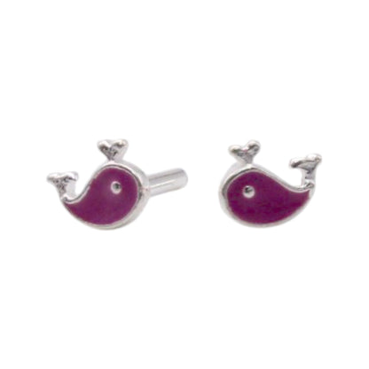 Purple Whale Shape Earrings For Kids Girls