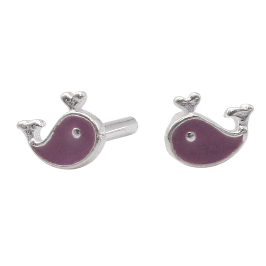 Purple Whale Shape Earrings For Kids Girls