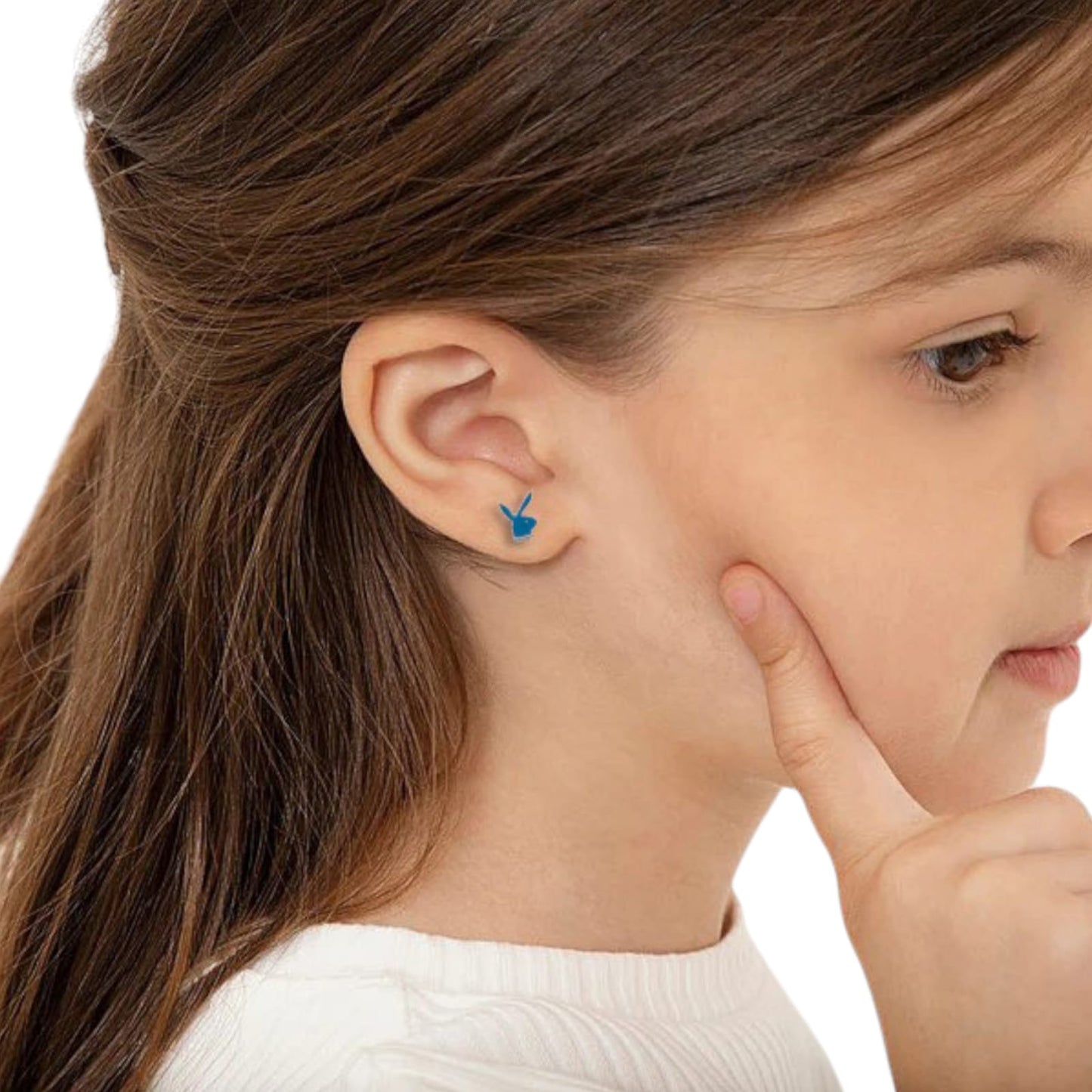 Blue Rabbit Shape Earring For Kids Girls