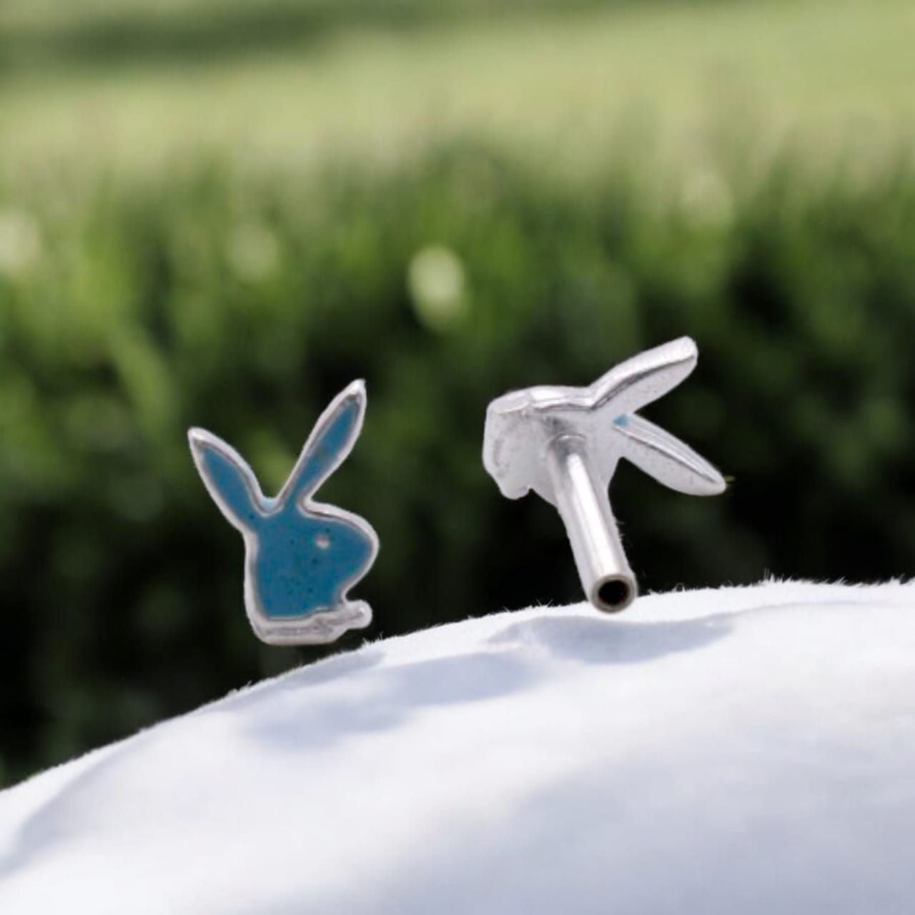 Blue Rabbit Shape Earring For Kids Girls