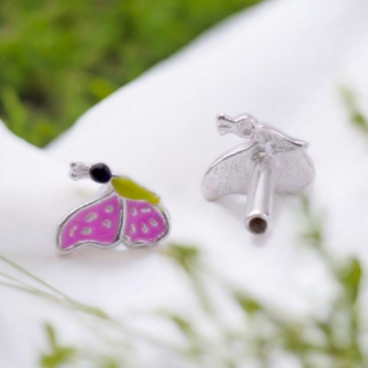 Wings With Green Butterfly Earring For Kids Girls