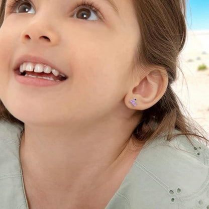 Wings With Green Butterfly Earring For Kids Girls