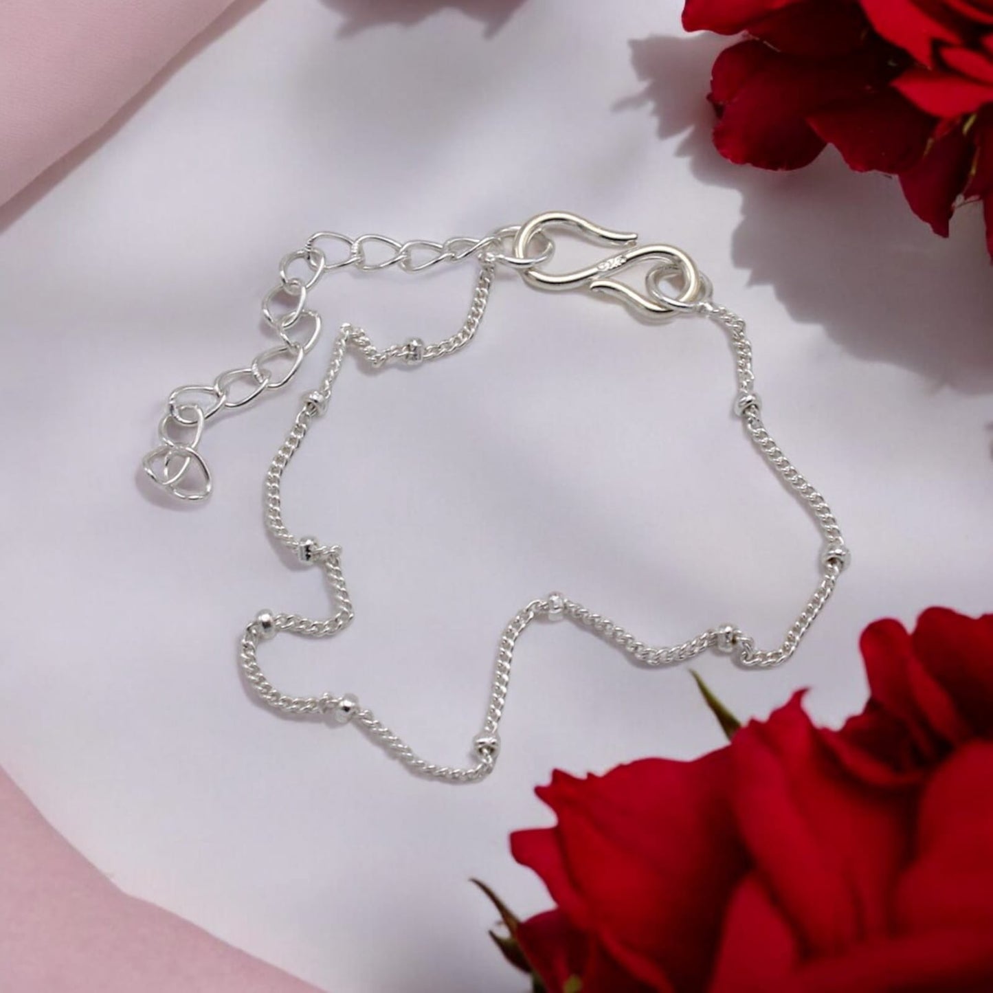 Silver Anklet for girls 4-15 years