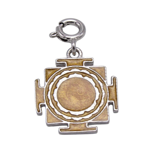 Silver Yellow Laxmi Ji Yantra Charm