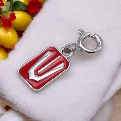 Silver Red Shree Bala Ji Charm