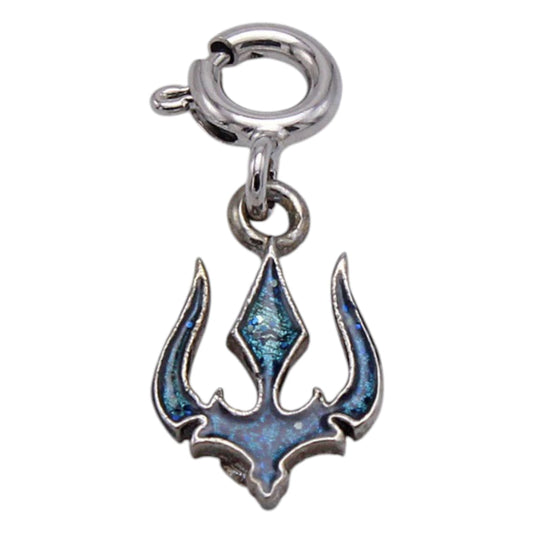 Silver Blue Trishul Charm