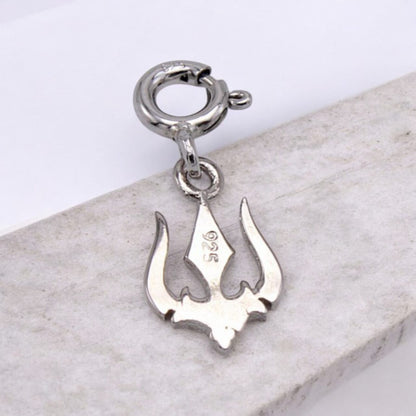 Silver Yellow Trishul Charm