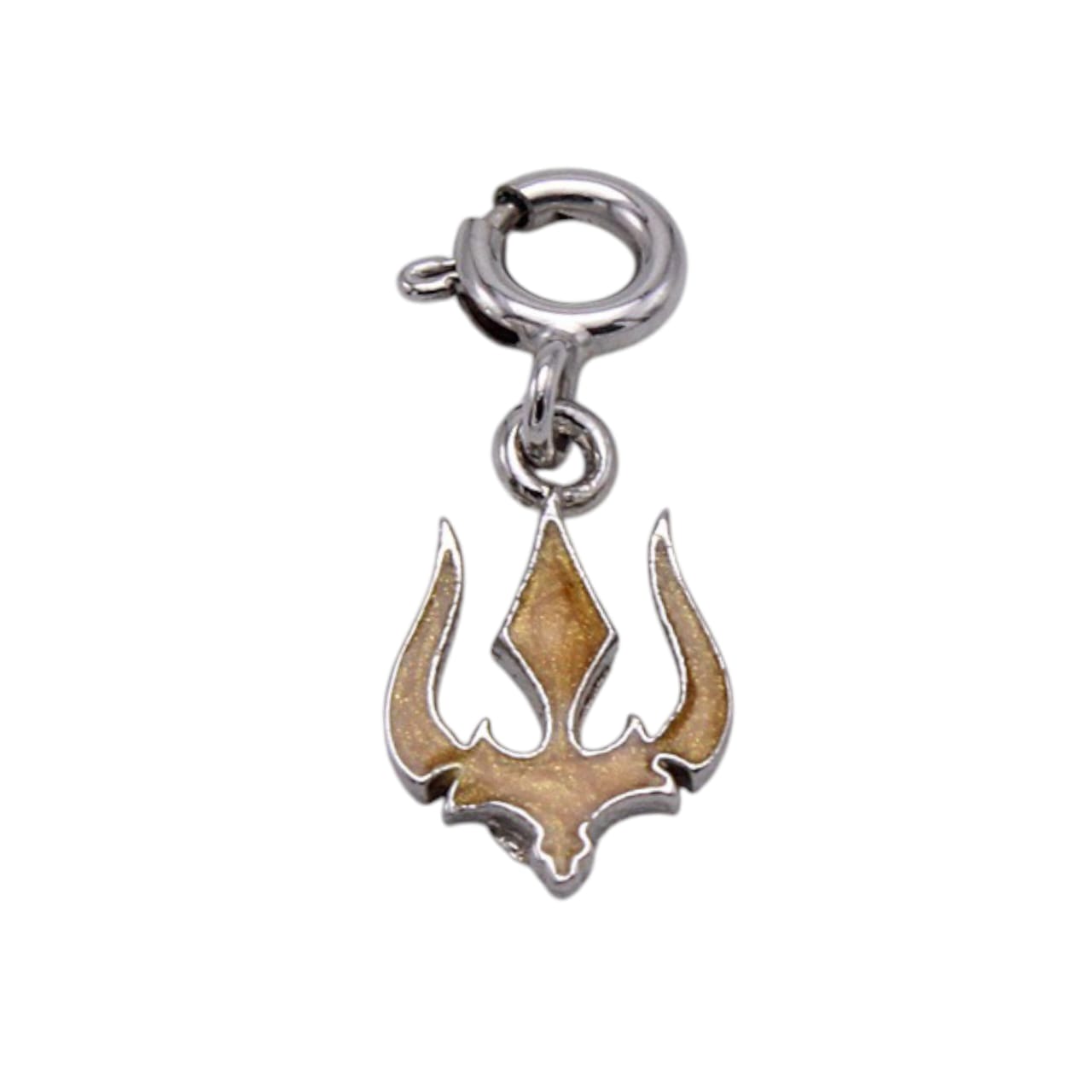 Silver Yellow Trishul Charm