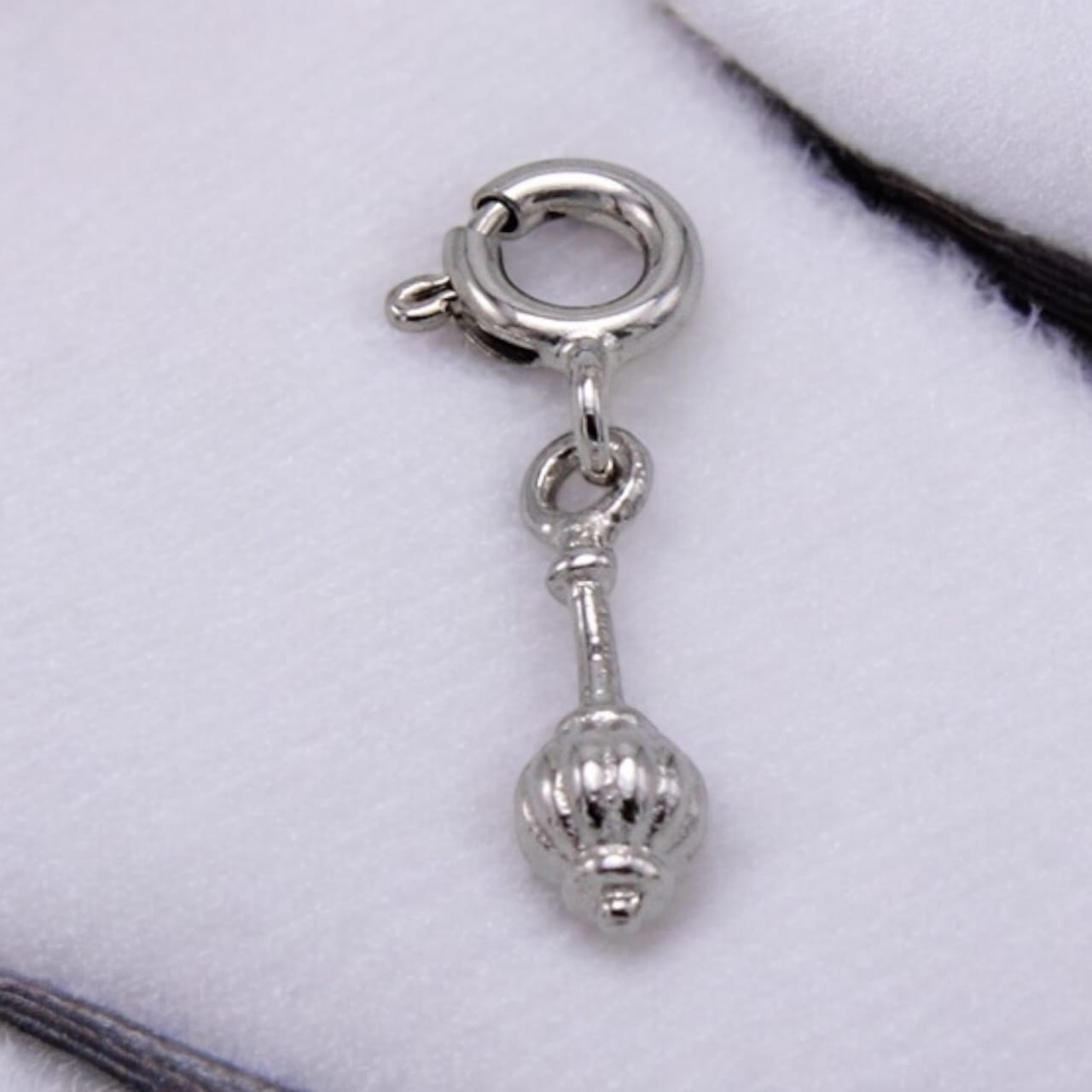 Silver Hanuman Ji Gada Charm