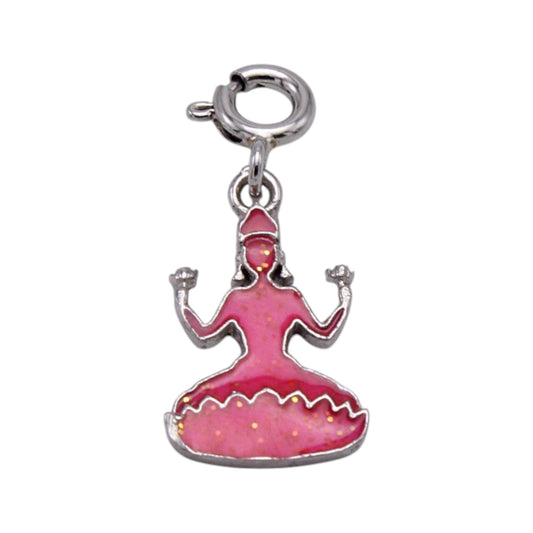 Silver Red Laxmi Ji Charm