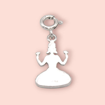 Silver Pink Laxmi Ji Charm