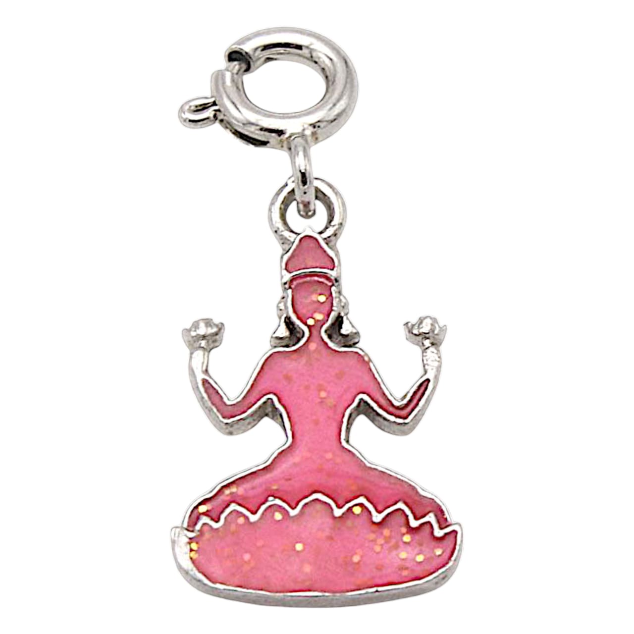 Silver Pink Laxmi Ji Charm