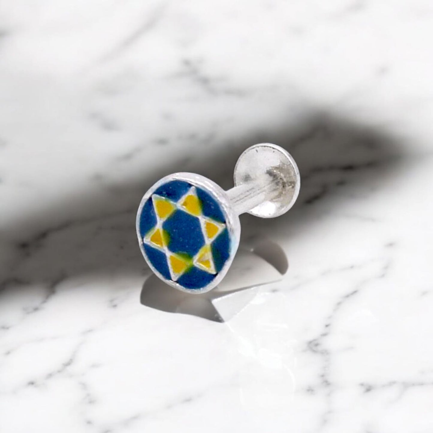 Multicolor Silver Nose Pin