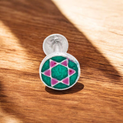 Multicolor Silver Nose Pin