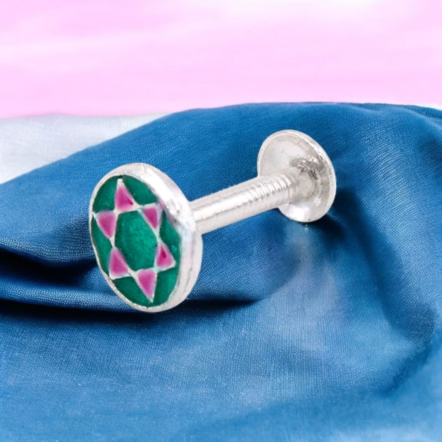 Multicolor Silver Nose Pin