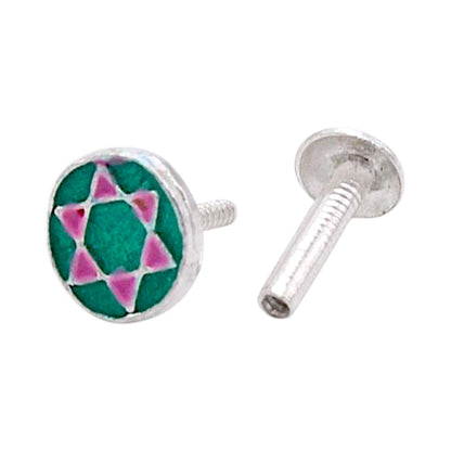 Multicolor Silver Nose Pin