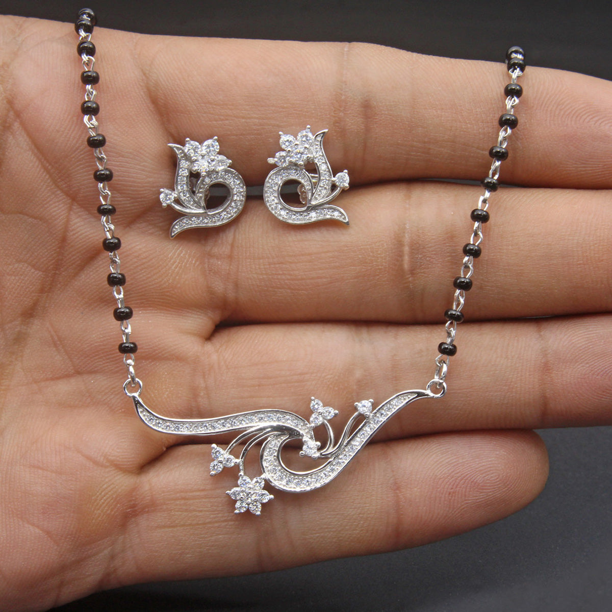 925 Sterling Silver Peacock Shape Mangalsutra For Women